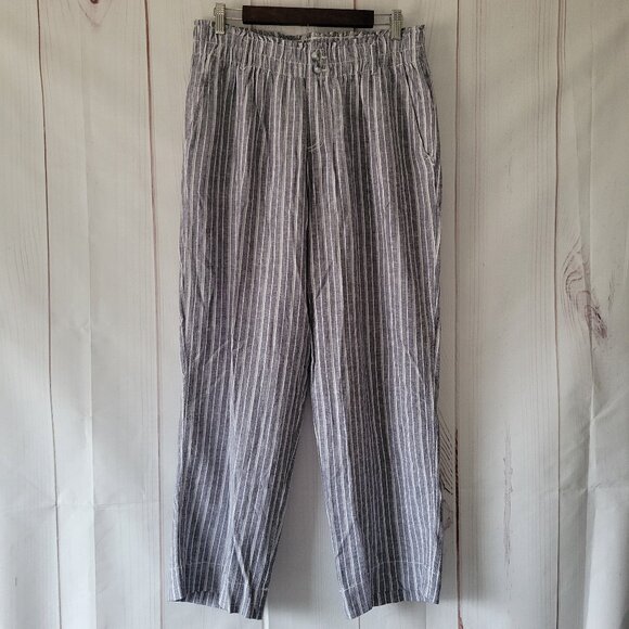 Briggs Linen Blend Women’s L Wide Leg Lounge Pants, Relaxed Pull-on, Like New - Picture 1 of 9